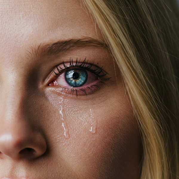 image of a woman crying