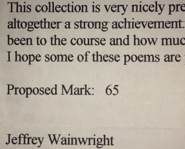 Comment on Skendong's work by the poet and translator Jeffrey Wainwright