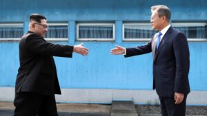 cross border meeting between Korean leaders