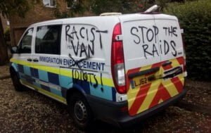 Police van in Deptford, London, UK