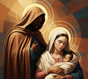 Colonial & Resistance ThemesA fragmented map of Africa overlaid with chains or patterns of resilience.Figures standing strong against a background of abstract, colonized colors fading into natural tones.