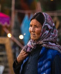 adult woman with headscarf