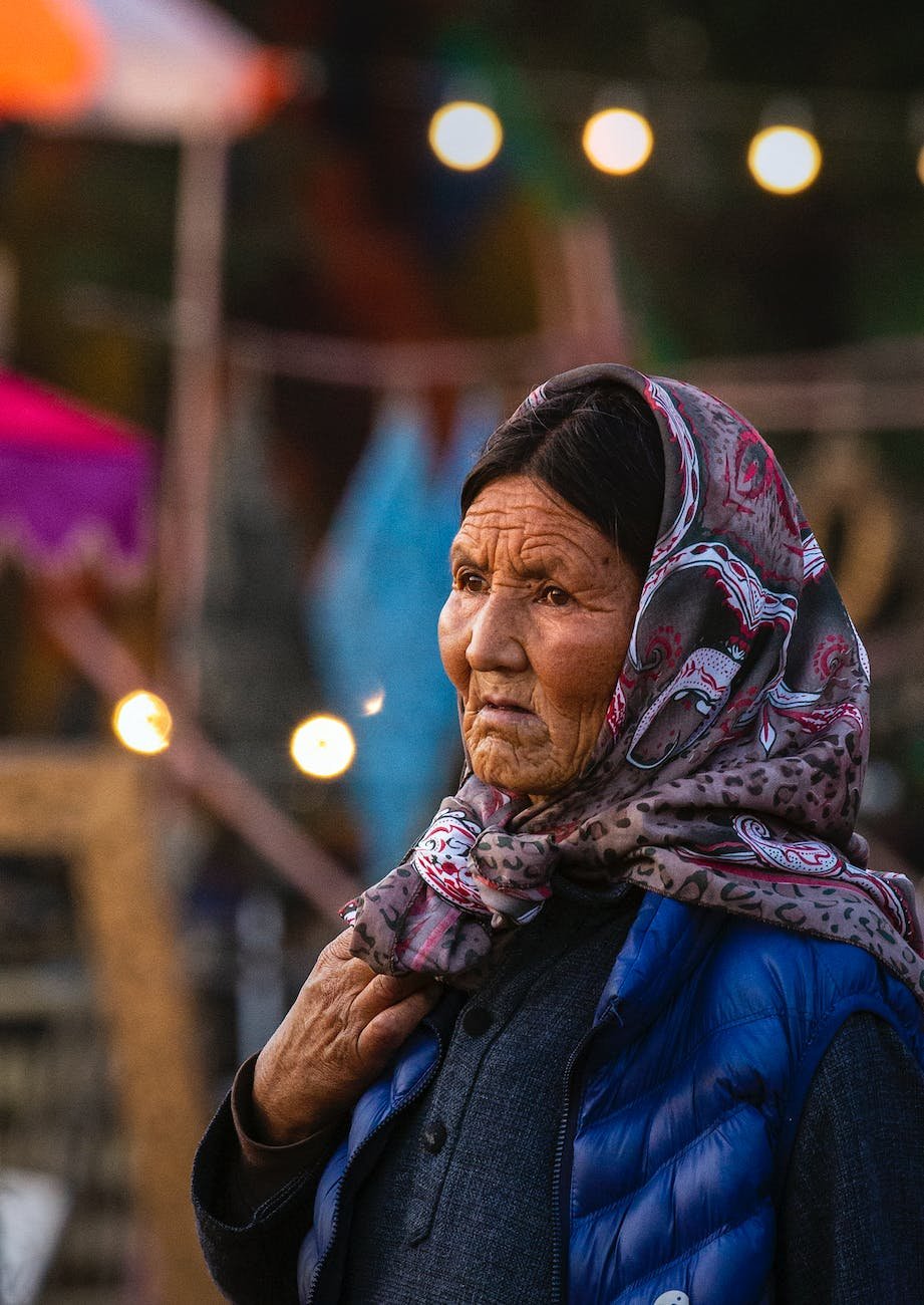 adult woman with headscarf