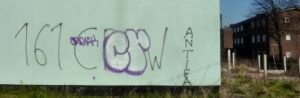 Graffiti on Cheshyre Avenue, Ancoats, Manchester