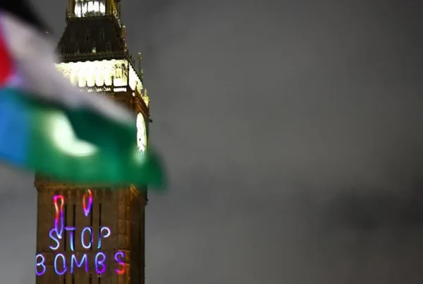 Big Ben, Gaza Protest, London, UK.
