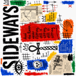 Neo-Expressionist mixed-media collage featuring bold typography, symbolic doodles, technical diagrams, vibrant paint strokes.