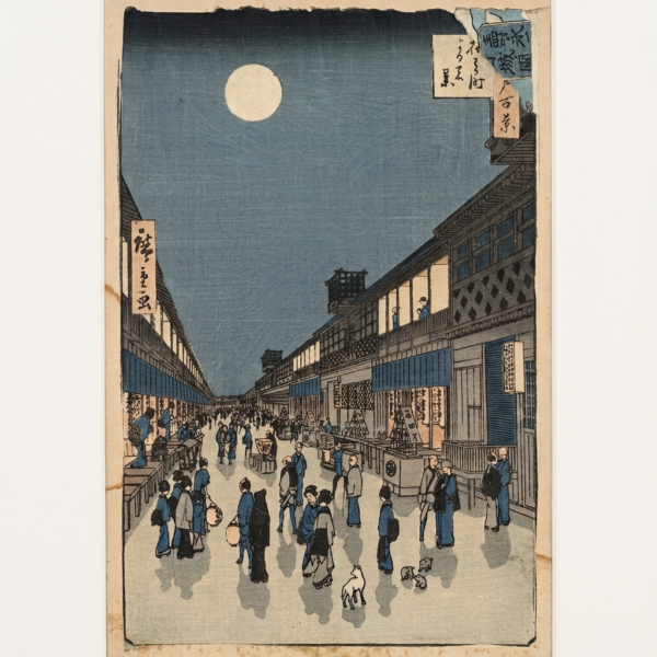 "Night View of Saruwaka-machi” (1856) by Utagawa Hiroshige.